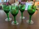 green wine glasses