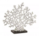 Silver Coral Statue on Wood Base